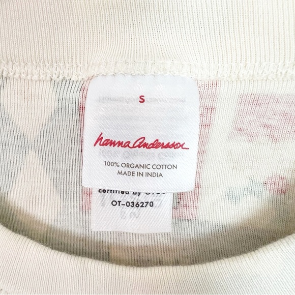 HANNA ANDERSSON RED PINK BLUE HOLIDAY CHRISTMAS PAJAMA LOUNGE SET SMALL - Picture 2 of 3